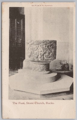 STONE Buckinghamshire Die Kirche Schrift Postkarte