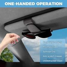 Sunglasses Holder for Car Visor, Magnetic Leather Glasses Holder and Ticket C...