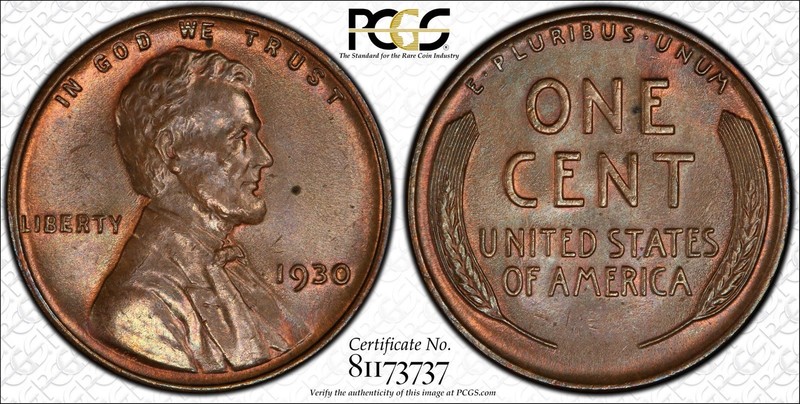 1930 Lincoln Wheat Cent Penny 1c - PCGS MS65BN