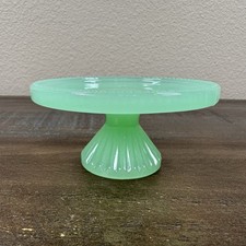 Vintage Mini Jadeite Cake Plate Pedestal Cupcake Stand Miniature 4” x 2”
