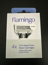 Flamingo Five-Blade Pubic Razor Cartridges Pack of 4 Refill Cartridges NEW 