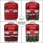 20L First Aid Medical Backpack, Red EMT Bag, Empty, Removable Pouches, MOLLE