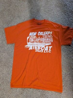 New Orleans Airboat Tshirt Orange Size Medium