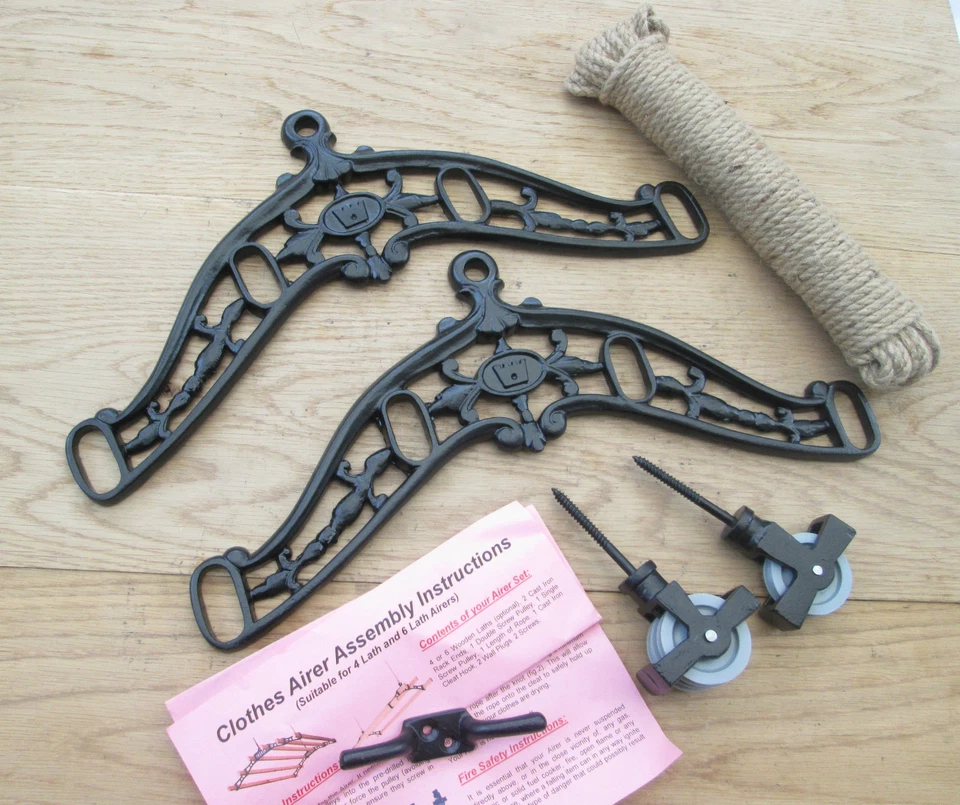 old Vintage Victorian Clothes creel airer dryer kitchen rack ceiling drier - Image 2 of 2