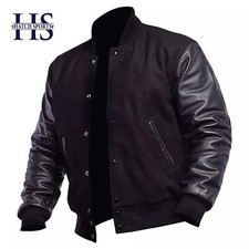 Hatch Sports Men’s Varsity Baseball Letterman Jacket Wool Body Genuine Cowhide L