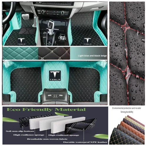 For Tesla Model 3 X Y S Custom Car Floor Mats All Weather Auto Cargo Pads Carpet - Imagen 40 de 42