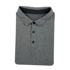 Lululemon Solid Gray Performance S/S Mens Polo Size Small