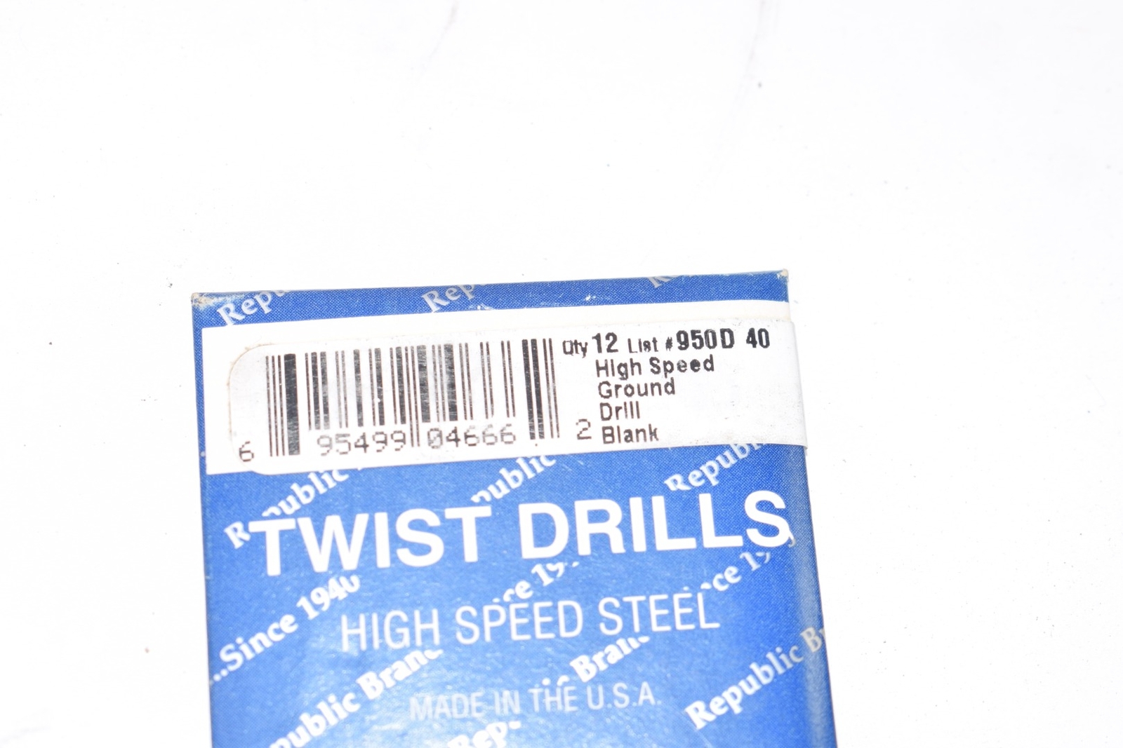 Pack of 12 NEW Republic Drill Blanks, Size 40 950D, HSS, Jobber Drill