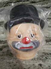 Doll Craftin Hobo Doll Head Clown Black Hat Crafts 6" Large 16222 Mangelsen Nice