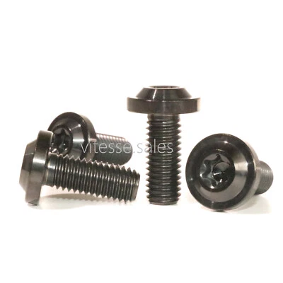 VSL M8 x 20mm Bolts Black Titanium M8x20mm Screws Low Profile Flange Head T40 Torx