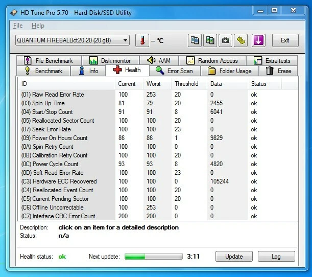 Hard Disk Usato IDE 3,5" 20gb QUANTUM FIREBALL QML20000LD-A SG-041RRT-12547-11D- - Immagine 3 di 4