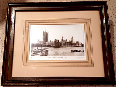 HOUSES OF PARLIAMENT London c1908 print Framed+Mounted, Francis Frith Collection