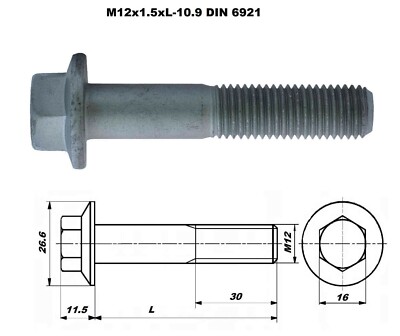 10) M10-1.50 x 45mm Hex Head Flange Bolt Non Serrated