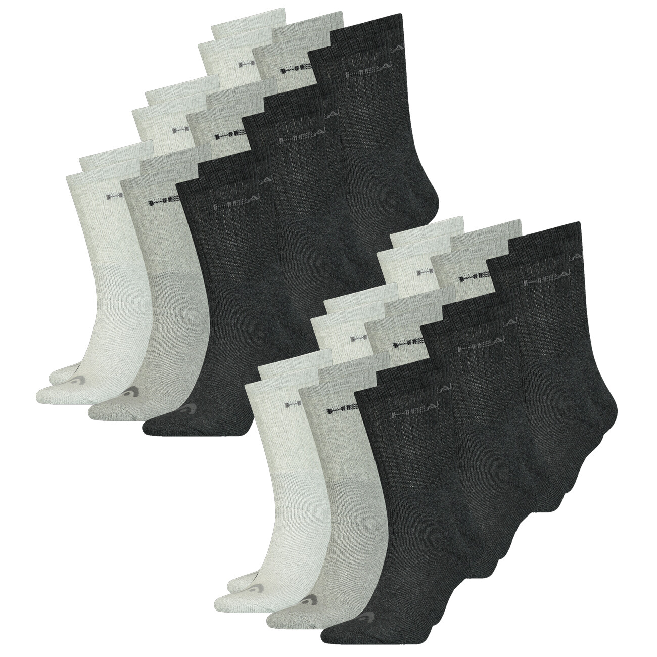 ГОЛОВНОЙ убор Унисекс Sportsocken Crew 18er Pack Weiss Schwarz Grau Blau 35-38 39-42 43-46 5490₽