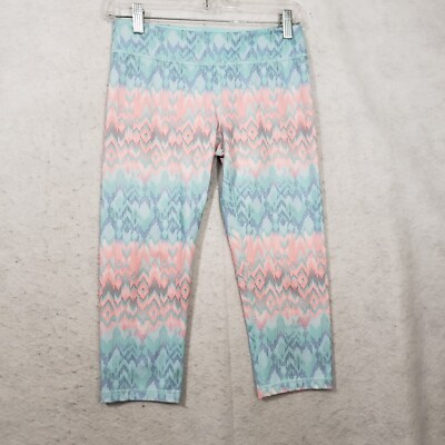 Ivivva by Lululemon Ikat Printed Crop Leggings Girls Size 14 Multicolor Zigzag