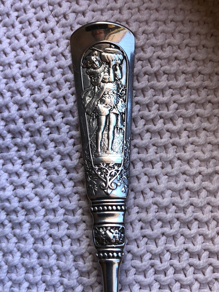 "Antigua cuchara para servir Gorham Fontainebleau de plata de ley de 8,25"" 1886" Foto 2 de 4