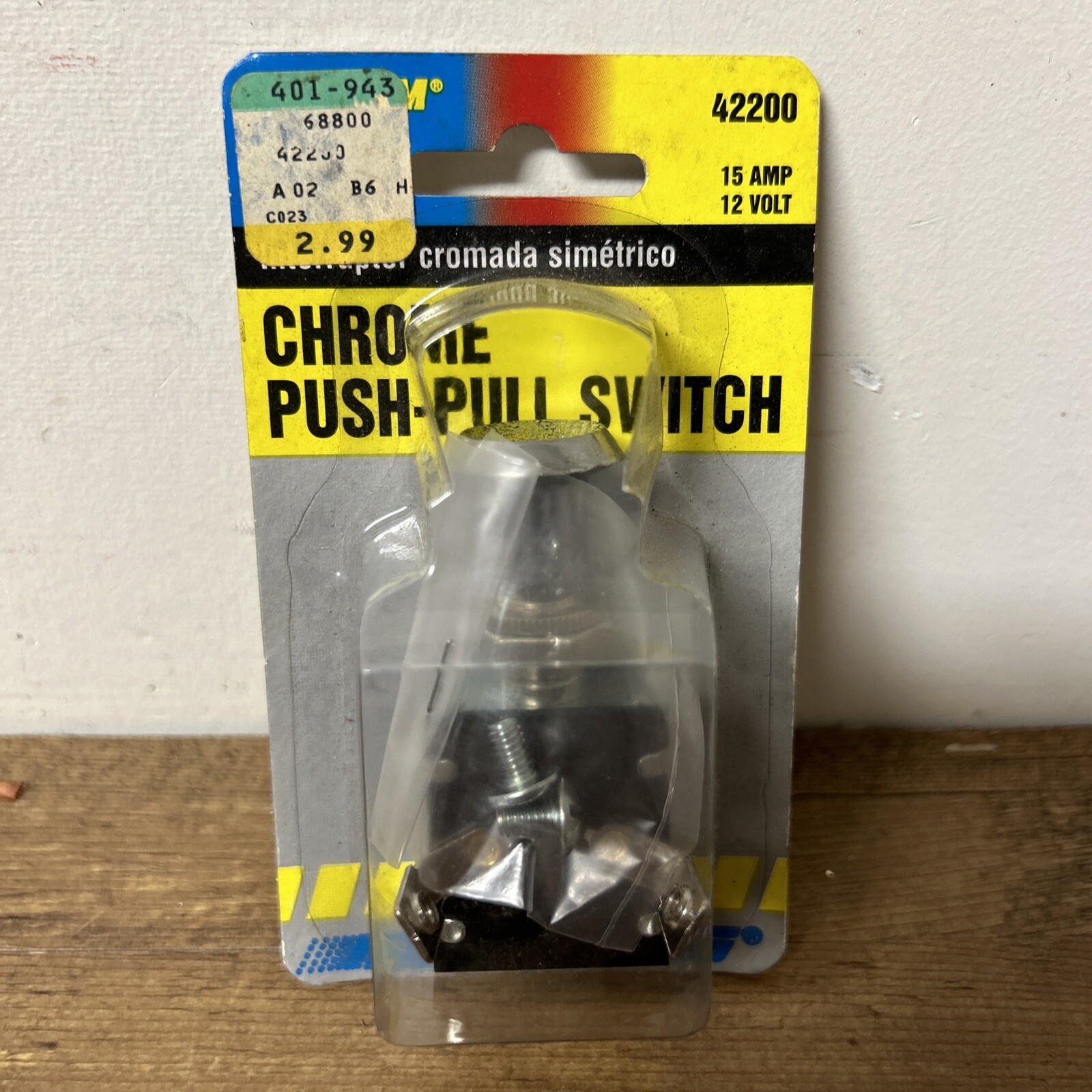 Heavy Duty Push Pull Switch 2 position ON-OFF Chrome Knob and Bezel Nut e