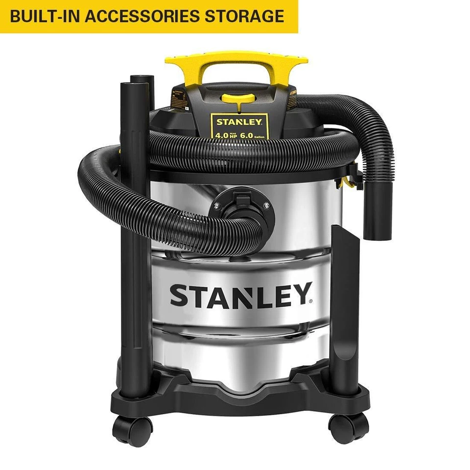 	Stanley SL18116 Wet/Dry Vacuum 6 Gallon 4 Horsepower Stainless Steel Tank	 - Image 3 of 4