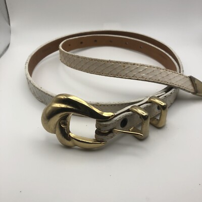 Vintage Apple ACC Of N.Y. Cream Snakeskin Belt | eBay display picture 2
