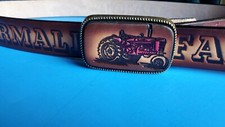 FARMALL Tractor Top Grain Cowhide LEATHER BELT  Farmall Leather Buckle -NEW