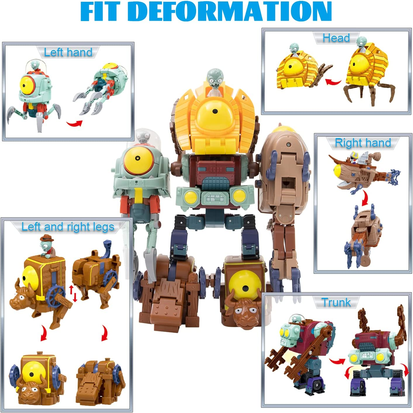 5-In-1 Plants Vs. Zombies BOSS Robot Set - Action Figures Toys for Game ...