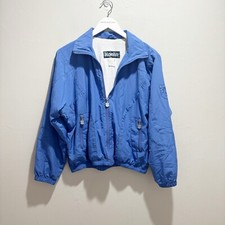 Vintage KAELIN Women  s Blue Lined Ski Jacket Logo Zip Pockets 1980s Size Small