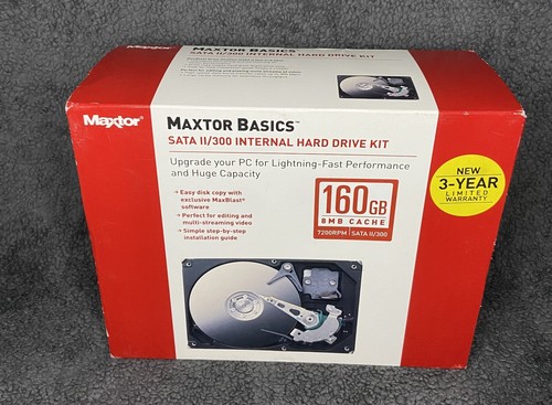 Maxtor DiamondMax 160GB SATA 2/300 Internal Hard Drive Kit HDD 9DN1A2-590 NEW