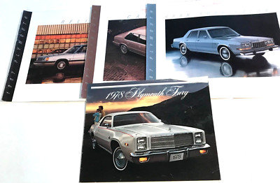 PLYMOUTH: 1978 FURY, 1987 RELIANT, 1987 CARAVELLE 4 CAR AUTO BROCHURES (4 ITEMS)