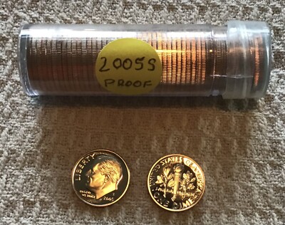 2005 S Roosevelt￼Dimes 50 Proof  Roll Beautiful Coins