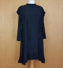 & Other Stories Dress UK 10 Knee Length Black Floaty Boho Ruffle Party Loosefit