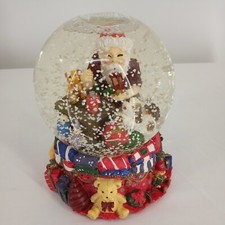 Musical Holiday Snow Globe Plays Santa Claus Is Coming to Town Santas Workshop