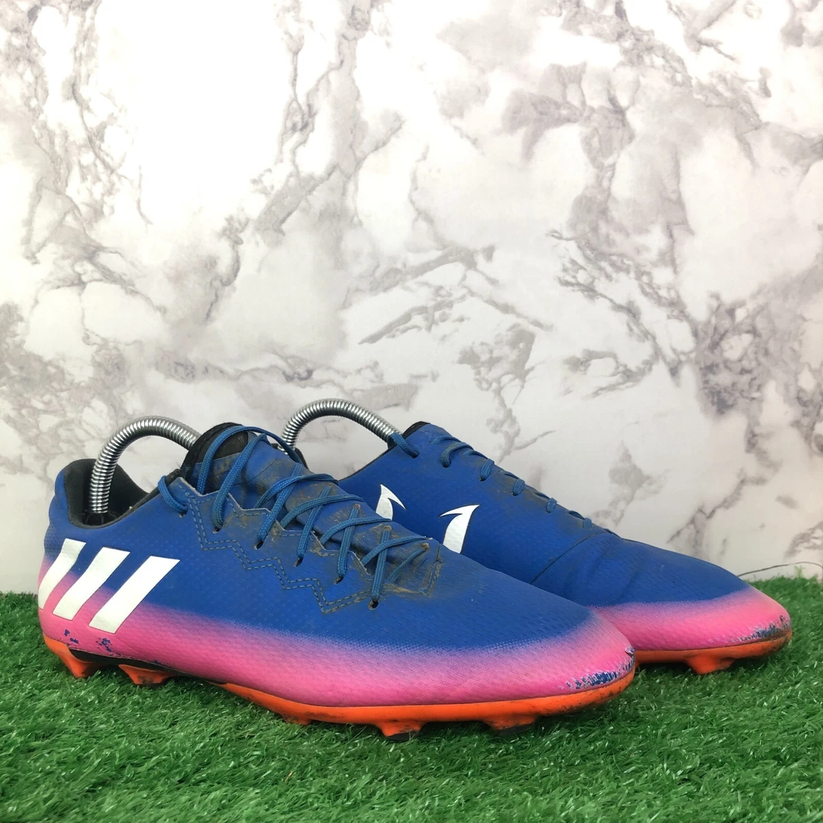 Adidas Football Boots Size 8 Adults Messi 16.3 FG Blue Pink Firm