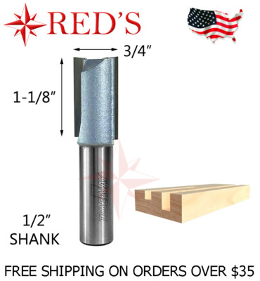 Tideway Carbide IND LC01021208 3/4'' Straight 1/2'' shank router bit