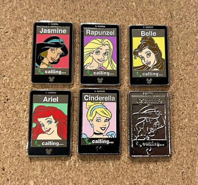 2014 Disney's Princess Mobile Phone Hidden Mickey Pin Set