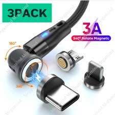 540  Rotate Magnetic Phone Charger Charging Cable For Micro USB/Type C/ iPhone