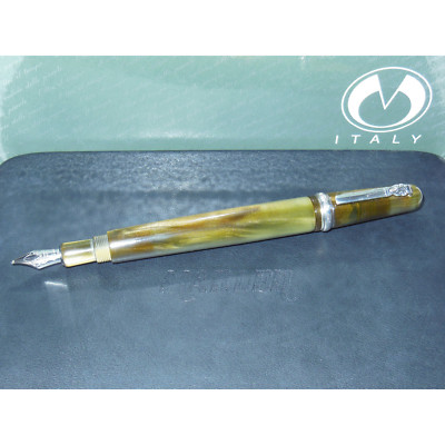 New/OS* Marlen Marc Chagall Fountain Pen Green/Sterling Silver 18K