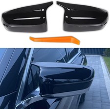 Gloss Black Car Side Mirror Cover Cap Replacement for 2017-2022
