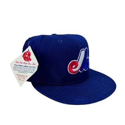 Vintage New Era Montreal Expos Fitted Hat Size 7 1/8 Wool Diamond Collection NWT