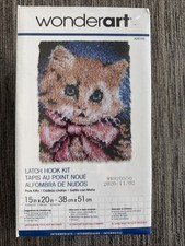 WonderArt Caron Prize Kitty 426145 Latch Hook Kit 15"x20" New