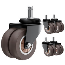 2 Inch Chair Wheels 5 Pack - Heavy Duty Grey Rubber Casters, Superior Non-Markin