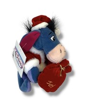 Santa Eeyore Disney Store Mini Bean Bag Plush Doll 8" NWT
