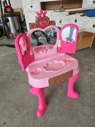 JoyStone Toddler Vanity Makeup Table with Mirror and Chair, Kids Pretend Play... - Picture 2 of 4