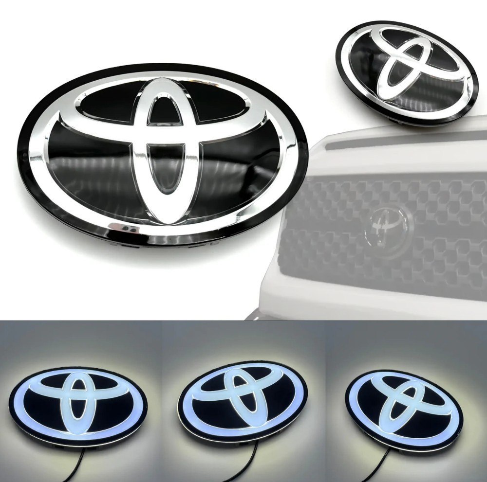 CHROME W/ WHITE LED Illuminated Front Grille Emblem Fits 07-17