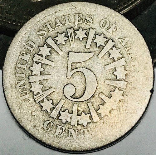 Us Coin With Rays 1866 Shield Nickel 5 Cents 5C RAYS Ungraded Civil War Era US Coin ...