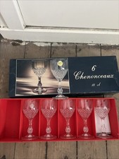 Set Of 6 Cristal D'arques Chenonceaux 18cl Glasses Boxed Wine Glases