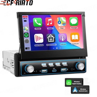 7'' 1 DIN Flip Out Autoradio Wireless Apple Carplay Android Auto FM Bluetooth MP5
