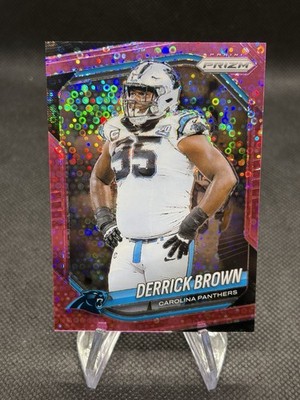 2025 Panini Prizm Derrick Brown Pink Disco Prizm /25 #76 Carolina Panthers