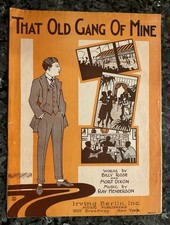 Antique 1923 That Old Gang of Mine Sheet Music by Irving Berlin