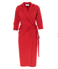 New Roserry Cannes Red Wrap Midi Dress Original Price $243 SZ: 10