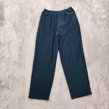 Vintage Alfred Dunner Pants Womens 14 Teal Green Knit High Rise Pull On Stretch